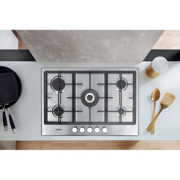 Whirlpool GMR 7522/IXL Rustfrit stål Indbygget 73 cm Gaskomfur 5 zone(s)