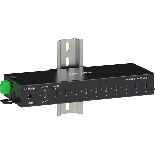 InLine 35396F gränssnittshubbar 2 x USB 3.2 Gen 1 (3.1 Gen 1) Type-B 5000 Mbit/s Svart