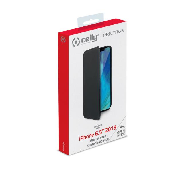 Celly PRESTIGE999BK mobiltelefon etui 16,5 cm (6.5") Tegnebogsetui Sort