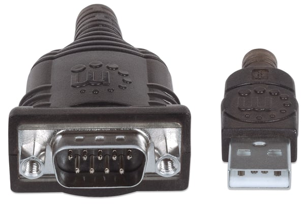 Manhattan 151856 serielkabel Sølv 0,45 m USB A Serial/COM/RS232/DB9