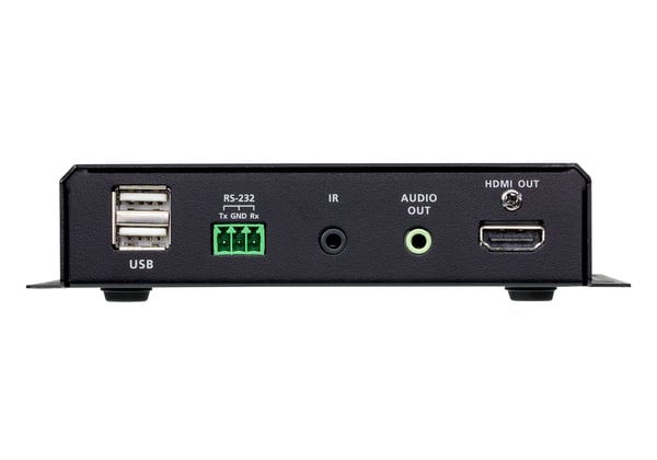 Aten 4K HDMI over IP -vastaanotin PoE-virransyötöllä, USB-oheislaitetuen, IR / RS-232 / Ethernet (WebGUI) -ohjauksen ja ketjutettavuuden kera