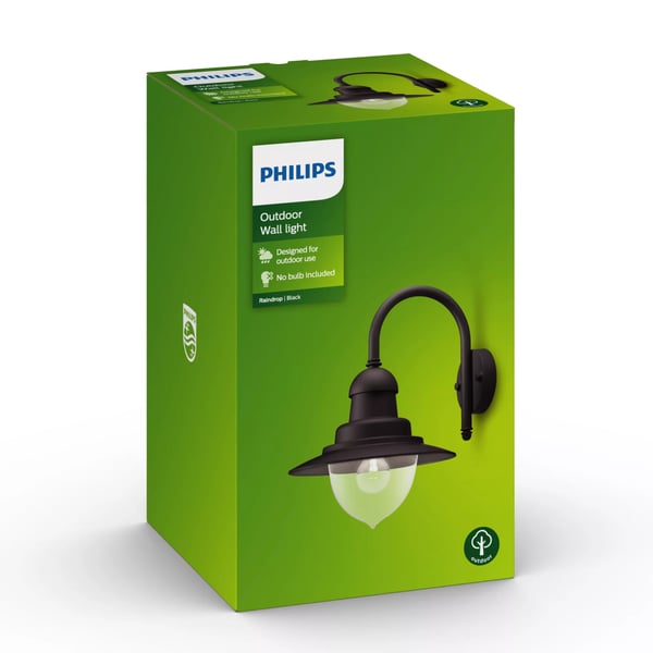 Philips myGarden Raindrop vägglampa 60 W E27 ljuskälla medföljer inte