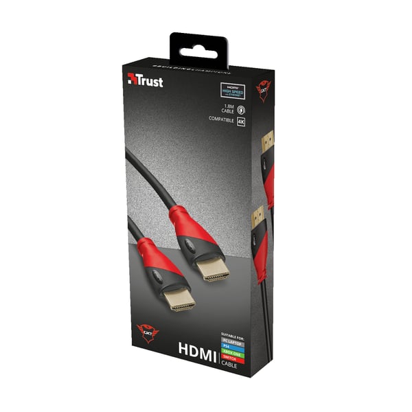 Trust HDMI - HDMI, 1.8m HDMI-kaapeli 1,8 m HDMI-tyyppi A (vakio) Musta
