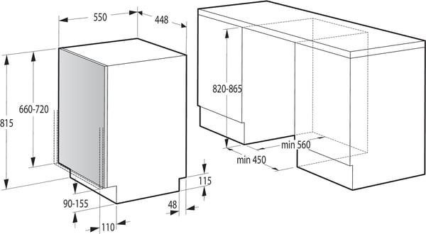 Hisense HV523E10 Täysin integroitu 10 paikkoja