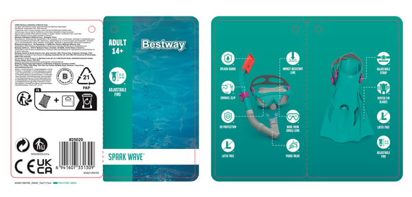 Bestway 25020 / 23 svømmesæt Forskellige farver Voksen