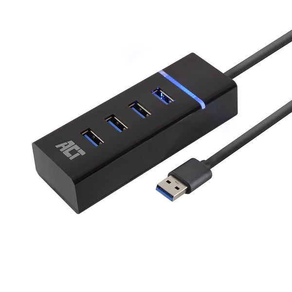 ACT AC6300 gränssnittshubbar USB 3.2 Gen 1 (3.1 Gen 1) Type-A 5000 Mbit/s Svart