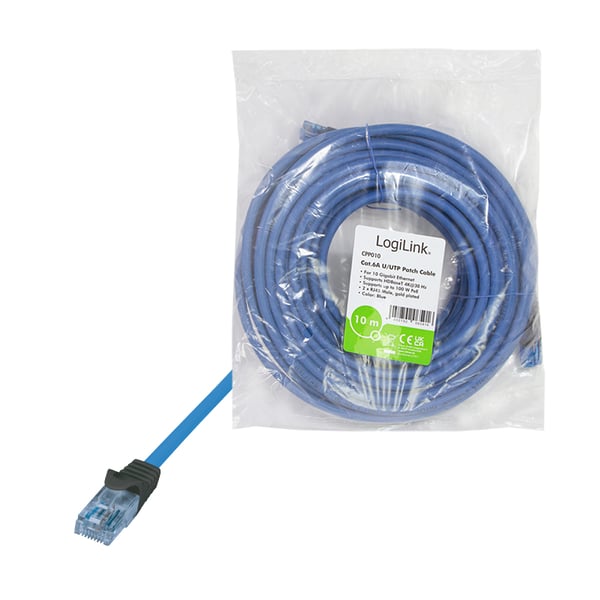 LogiLink CPP010 netværkskabel Blå 10 m Cat6a U/UTP (UTP)