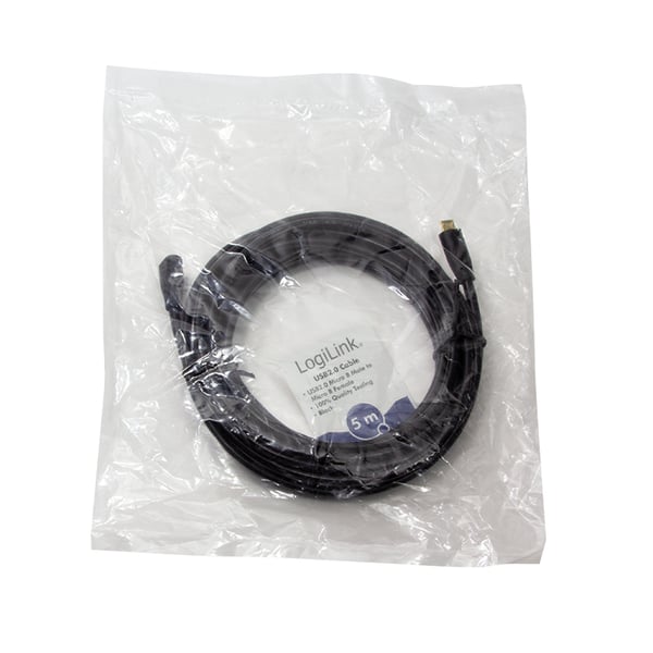 LogiLink CU0125 USB-kabel USB 2.0 5 m Micro-USB B 0,48 Gbit/sek. Sort
