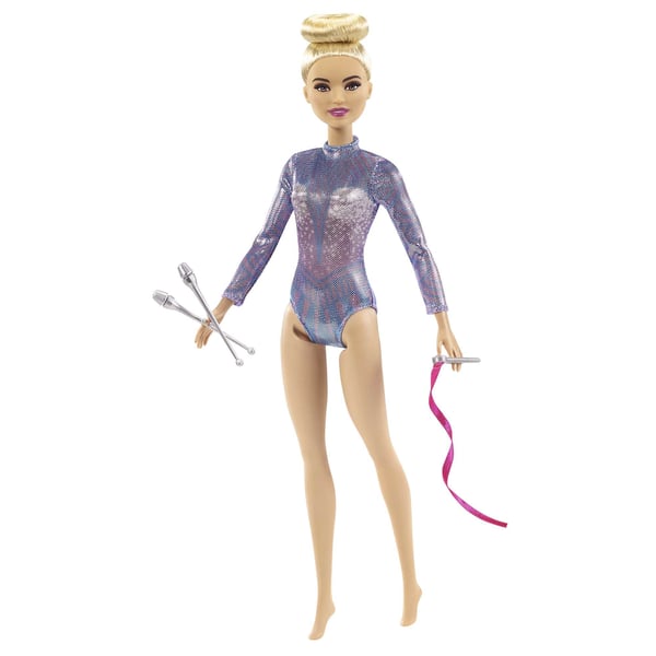 Barbie blond rytmikgymnastdocka (30,40 cm), gympadräkt och tillbehör