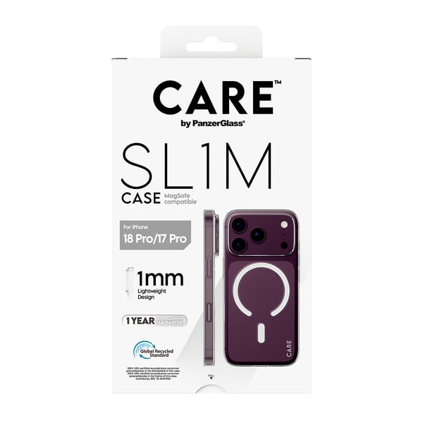 PanzerGlass CARE™ by ® SL1M Case Transparent w. MagSafe iPhone 2026 Pro | 17 Pro mobiltelefonfodral Mobilskal