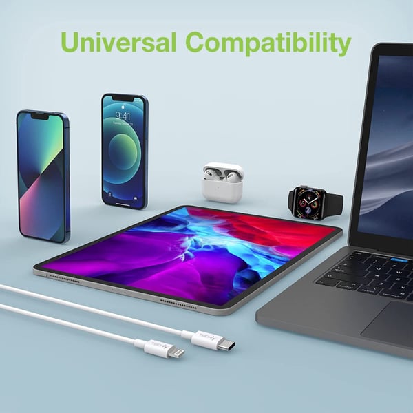 Techly ICOC APP-8BUC10T Lightning kabel 1 m Hvid