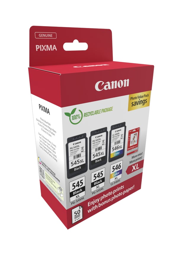 Canon 8286B015 mustekasetti 3 kpl Alkuperäinen Korkea (XL) värintuotto Musta, Syaani, Magenta, Keltainen