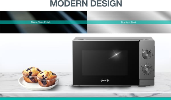 Gorenje MO20E1T4 Rustfrit stål Solo mikroovn Bordplade 20 L 700 W