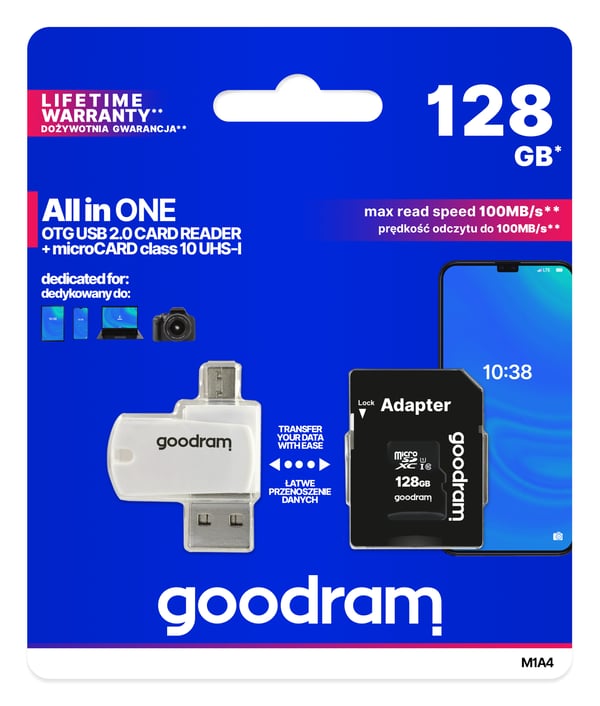Goodram M1A4 All in One 128 GB MicroSDXC UHS-I Klasse 10