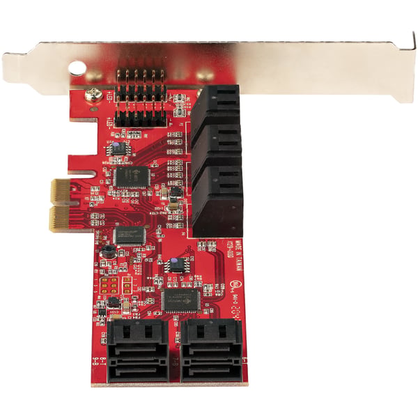 StarTech.com SATA PCIe-kort - PCIe SATA-expansionskort med 10 portar - 6 Gbps - Lågprofilfäste - 10 Mini-SAS till SATA-kablar - ASM1062 Non-Raid - PCI Express till SATA-omvandlare