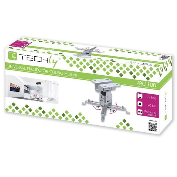 Techly ICA-PM 2S projektorfästen Tak Silver
