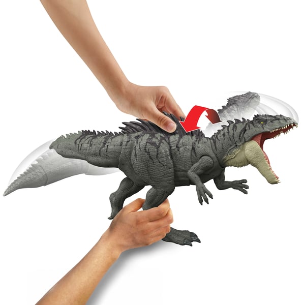 Jurassic World Colossal Chomp Giganotosaurus-figur med stort bid, angreb i flere retninger
