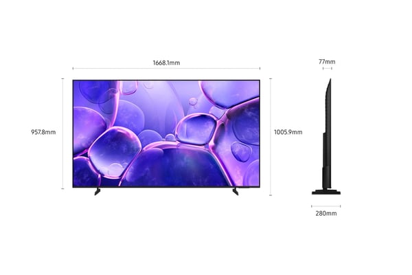 Samsung TU75U8005FU 190,5 cm (75") 4K Ultra HD Smart TV Wi-Fi Sort
