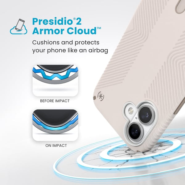 Speck Presidio2 Grip ClickLock & MagSafe til iPhone 16 Plus beige