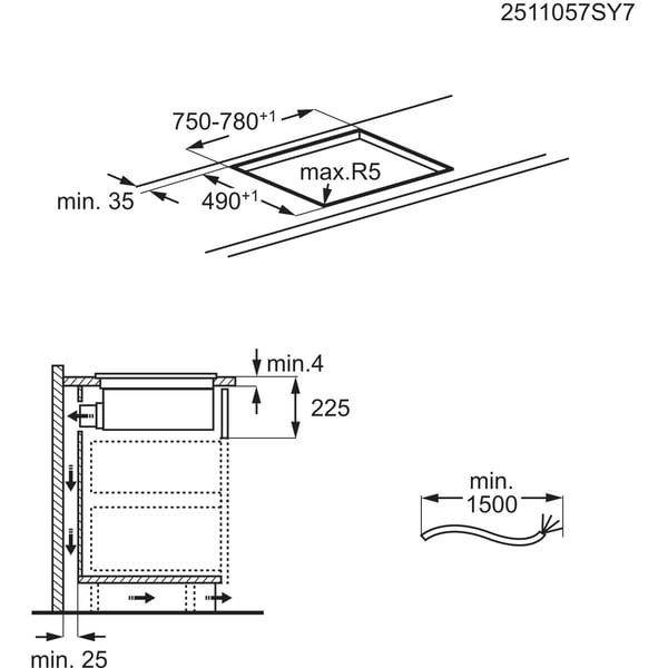 AEG TT84CB00CB Sort Indbygget 80 cm Zone induktionskogeplade 4 zone(s) Indbygget hætte