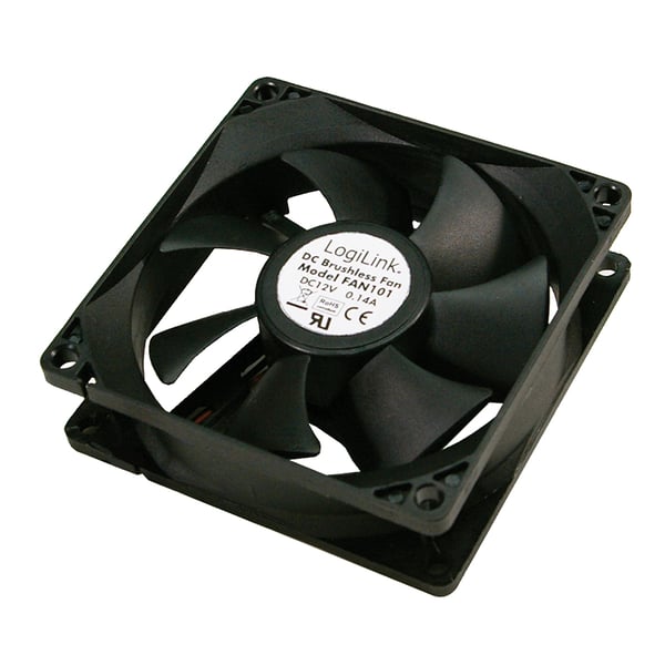 LogiLink FAN101 kylsystem för dator Datorväska Fan 8 cm Svart 1 styck