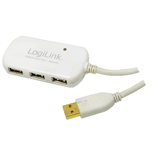 LogiLink UA0108 interface hub 480 Mbit/s Hvid