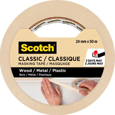 3M Classic 50 m Malertape Velegnet til indendørsbrug Beige
