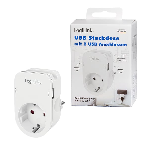 LogiLink PA0247 overspændingsbeskytter Hvid 1 AC stikkontakt(er) 230 V