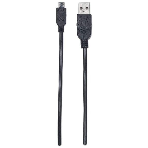 Manhattan 325684 USB-kaapeli USB 2.0 3 m USB A Micro-USB B 0,48 Gbit/s Musta