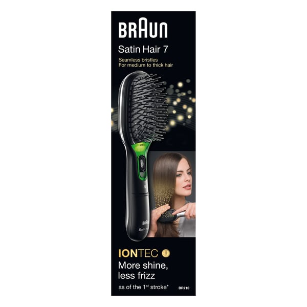 Braun BR710 Aikuinen Leveä hiusharja Musta, Vihreä 1 kpl