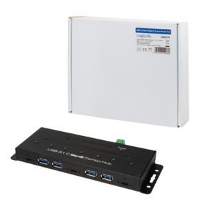 LogiLink UA0319 gränssnittshubbar USB 3.2 Gen 2 (3.1 Gen 2) Type-C 10000 Mbit/s Svart