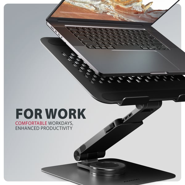 Axagon STND-LRB Laptop-Ständer, 360° drehbar, Doppelgelenk, verlängerbar Stander til laptop og tablet Sort 43,9 cm (17.3")