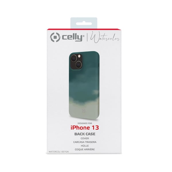 Celly WATERCOLOR iPhone 13 mobiltelefon etui 15,5 cm (6.1") Cover Grøn