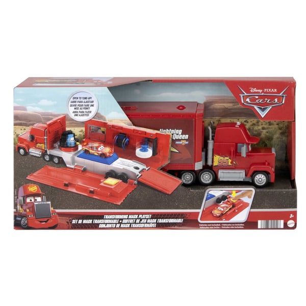 Disney Pixar Cars Disney and Pixar Cars Foranderlige Mack-legesæt, 2-i-1 legetøjstruck og værksted