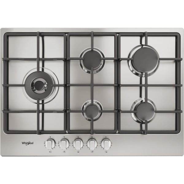 Whirlpool TGML 761 IX R Rostfritt stål Inbyggd 73 cm Gas 5 zone(s)