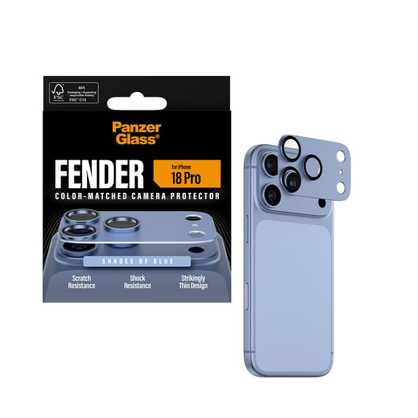 PanzerGlass ® Fender Camera Lens Protector Shades of Blue iPhone 2026 Pro Kirkas näytönsuoja 1 kpl