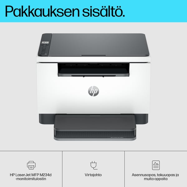 HP LaserJet M234d Multifunction Mustavalkoinen Tulostin, Kopiokone, skanneri; Kaksipuolinen