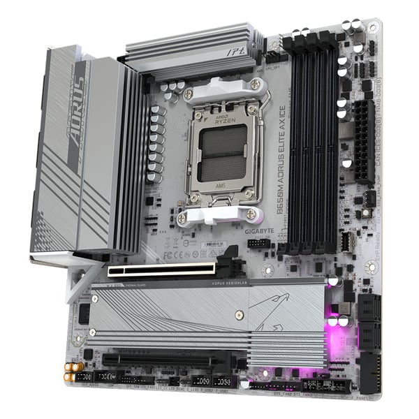GIGABYTE B650M AORUS ELITE AX ICE emolevy AMD B650 Pistoke AM5 mikro ATX