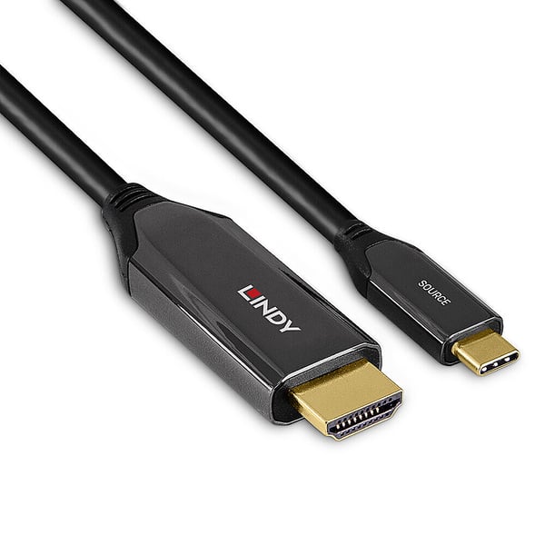 Lindy 43367 videokabeladapter 1 m USB Type-C HDMI Typ A (standard) Svart