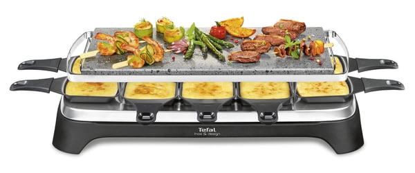 Tefal Inox & Design RE45A8 raclettepannu 10 henkilö(t) 1350 W Musta, Ruostumaton teräs