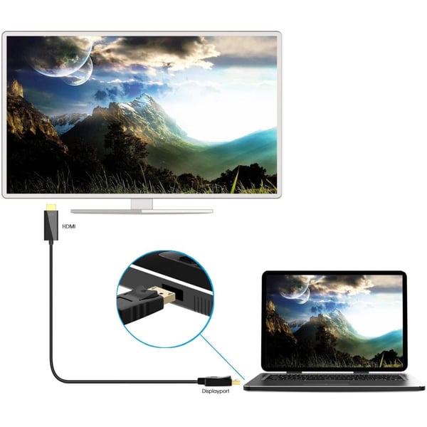 Techly ICOC DSP-H12-010 videokabel adapter 1 m DisplayPort HDMI Sort
