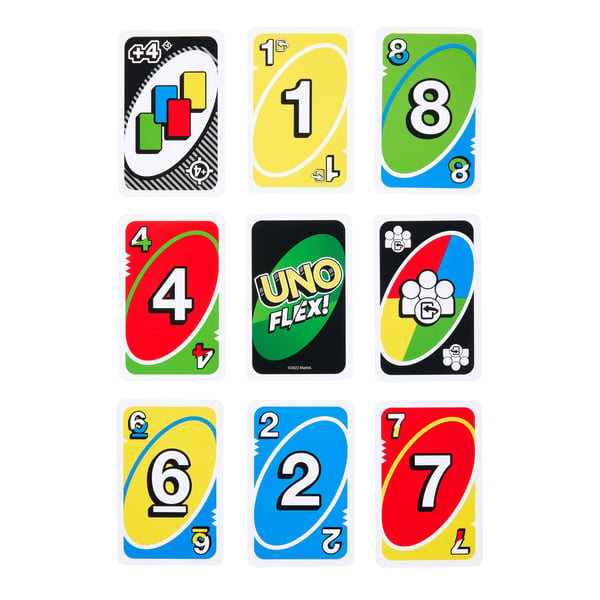 Mattel Games UNO Flex-kortspel, roliga spel för familjen och för spelkvällar