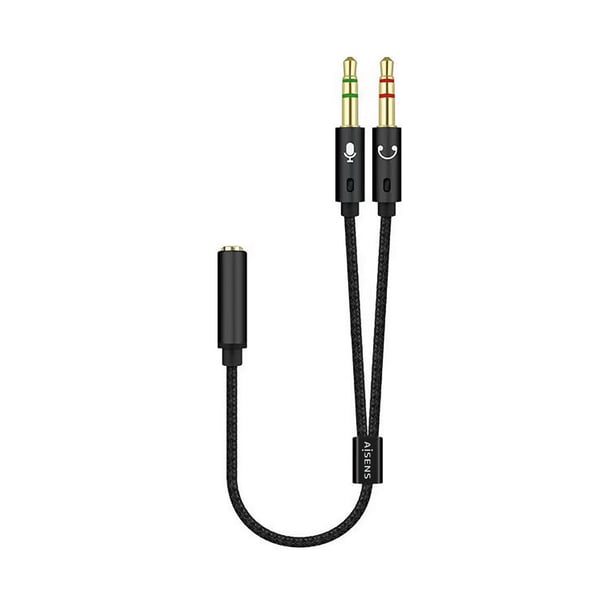 AISENS A128-0418 lydkabel 0,25 m 2 x 3.5mm 3.5mm Sort