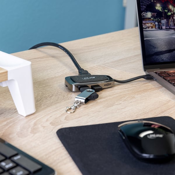 InLine 33272A gränssnittshubbar USB 3.2 Gen 2 (3.1 Gen 2) Type-C 10000 Mbit/s Silver