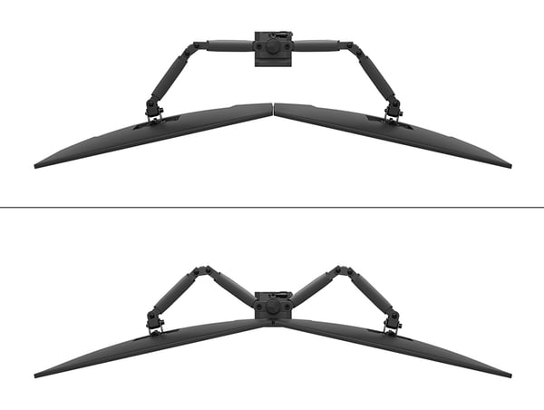 Neomounts DS60-600BL2 monitorin kiinnike ja jalusta 81,3 cm (32") Vastaanotto Musta