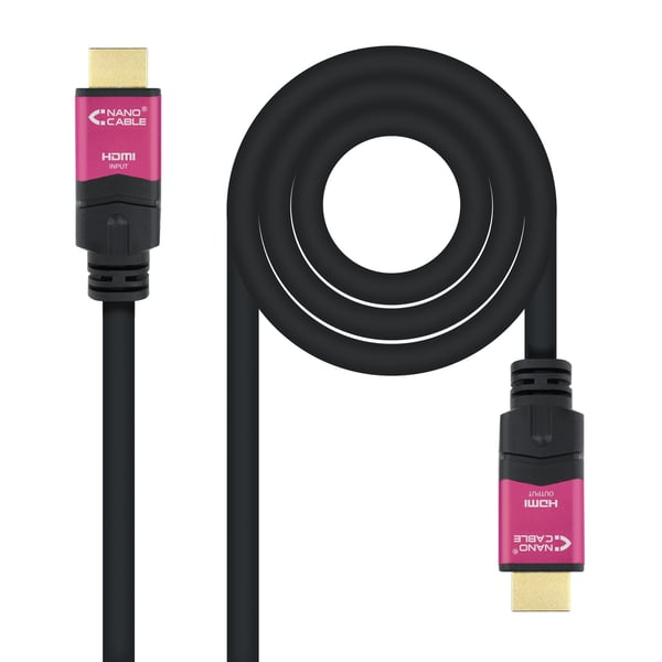 Nanocable 10.15.3720 HDMI-kaapeli 20 m HDMI-tyyppi A (vakio) Musta, Vaaleanpunainen