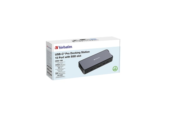 Verbatim CDS-15S Langallinen USB 3.2 Gen 1 (3.1 Gen 1) Type-C Musta, Harmaa