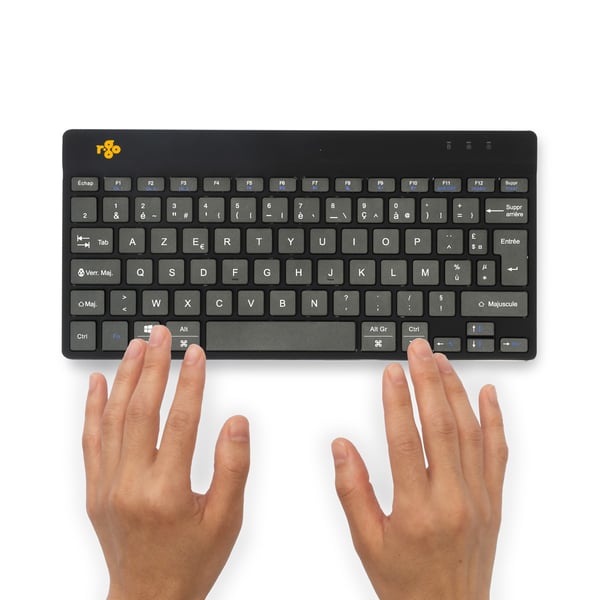 R-Go Tools Compact Break RGOCOFRWLBL tastatur Bluetooth AZERTY Fransk Sort