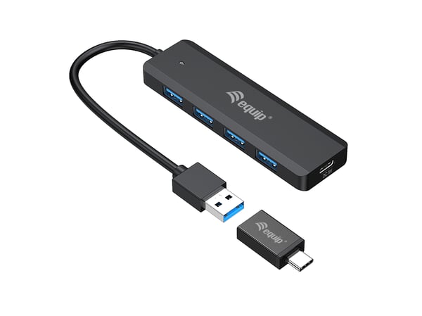 Equip 128959 gränssnittshubbar USB 3.2 Gen 1 (3.1 Gen 1) Type-A 5000 Mbit/s Svart