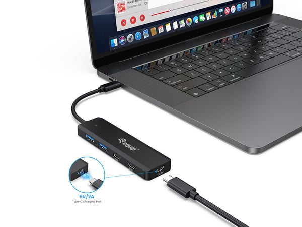 Equip 128964 gränssnittshubbar USB 3.2 Gen 1 (3.1 Gen 1) Type-C 5000 Mbit/s Svart